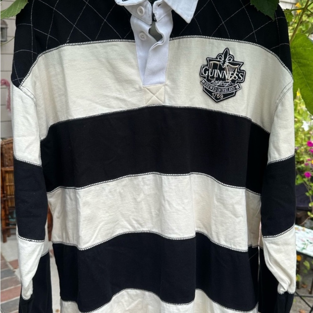 Guinness Black and White Rugby Shirt